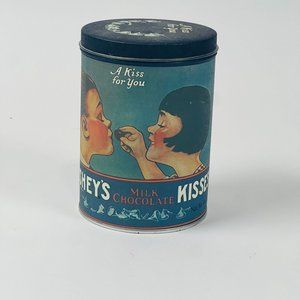 Vintage Hershey's Reproduction 1980 Kisses Milk Chocolate Tin Can A Kiss For You